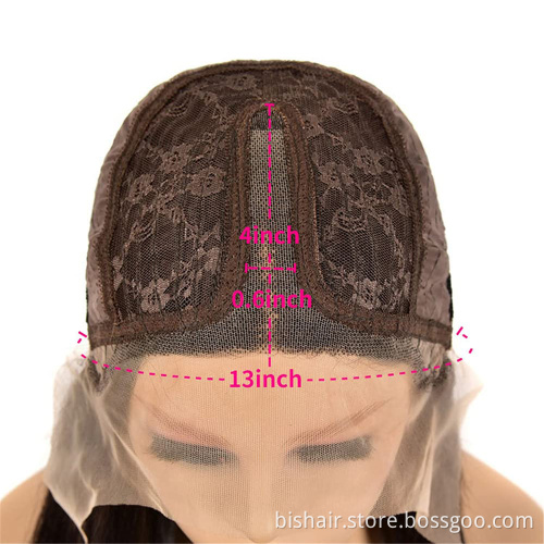 1B/30 Gradient Wavy Lace Forehead Brown Bright Color T Part Lace Real Human Hair Wig, 13X1T Lace Brown Gold Wig, 150% Density